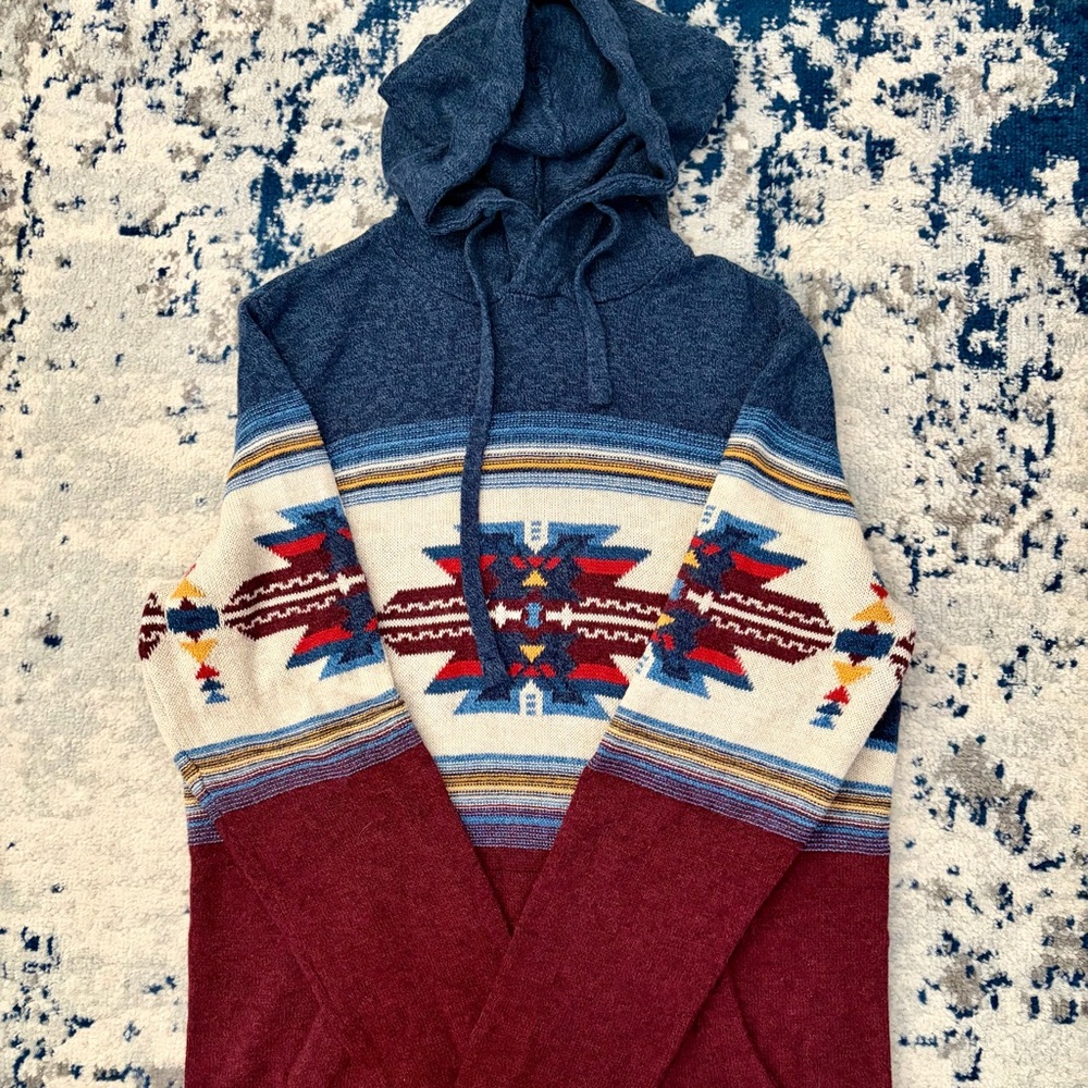 American Eagle Men’s Southwestern Knit Hoodie Sweater Size Medium